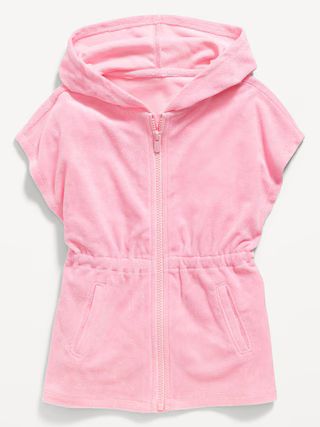Hooded Cinched-Waist Swim Cover-Up Dress for Toddler Girls | Old Navy (US)