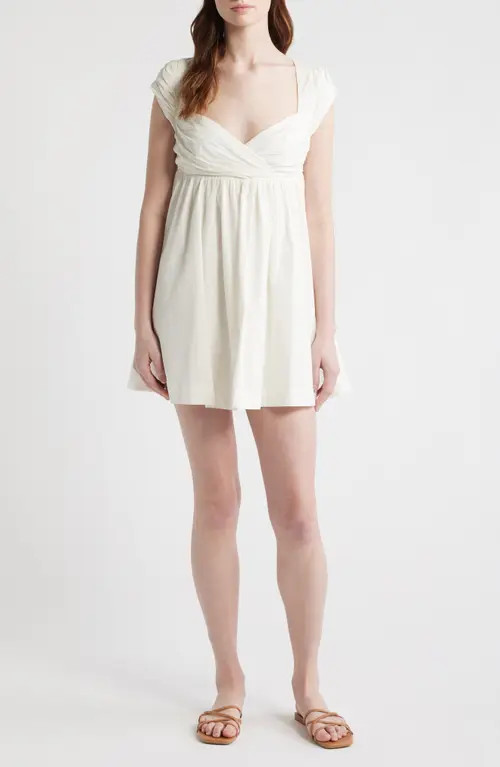 Free People Raven Open Back Babydoll Minidress in Ivory at Nordstrom, Size Small | Nordstrom
