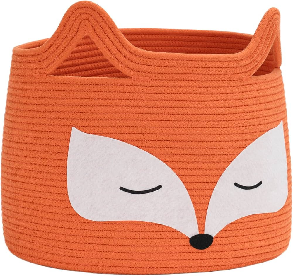 HiChen Large Cute Fox Basket, Baby Nursery Basket for Toys, Clothes, Gifts, Towels, Kids Laundry ... | Amazon (US)