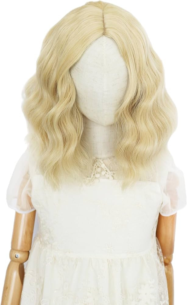Girls Blonde Wig Kids Blonde Wig Short Blonde Wig Middle Part Wig Heat Resistant Synthetic Costum... | Amazon (US)
