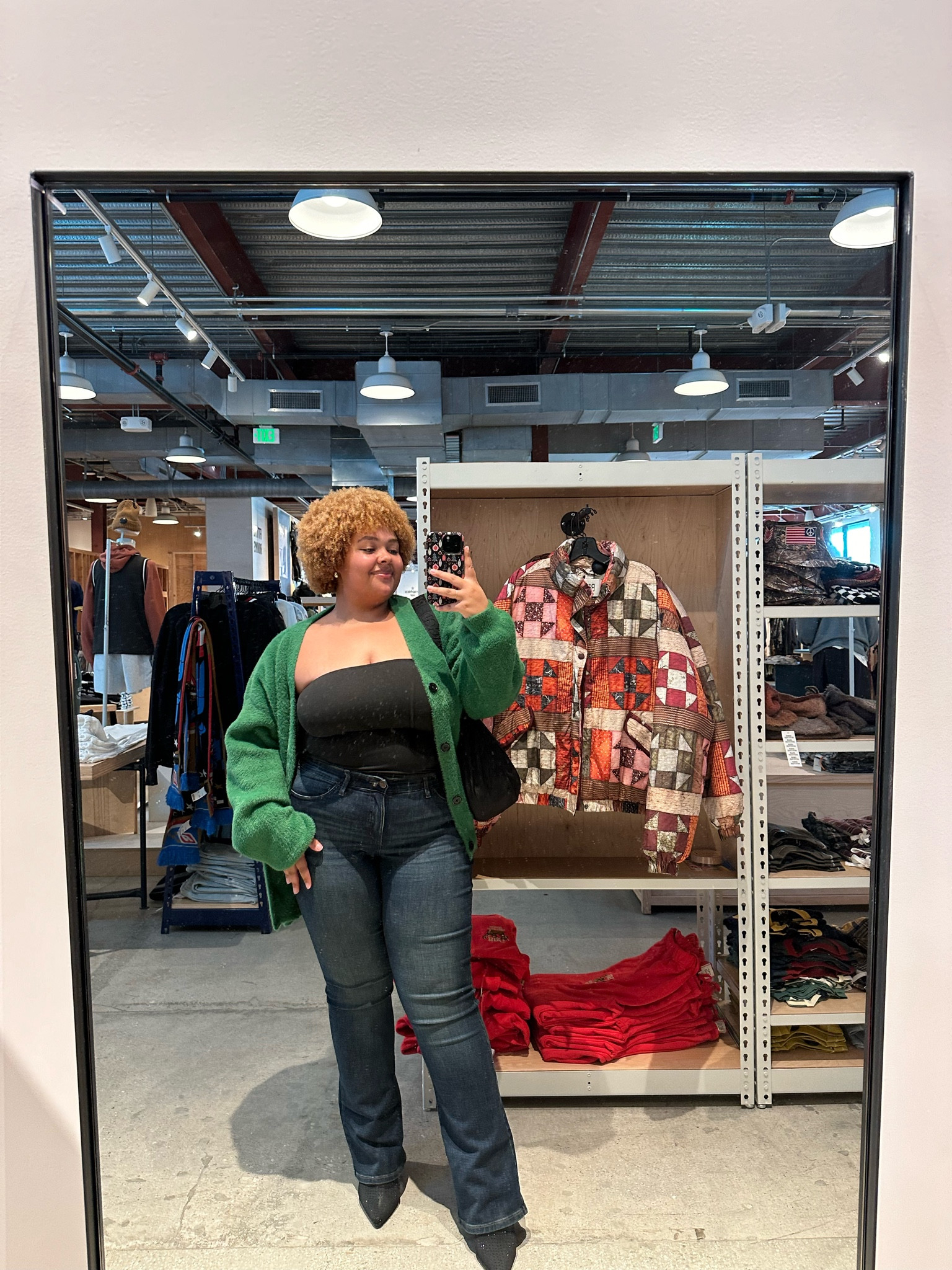 Wearing a mens XL in the sweater and it’s very very oversized! 

Wearing an XL in the tube top!

Wearing a 16 in the jeans! (:

#LTKMidsize #LTKPlusSize