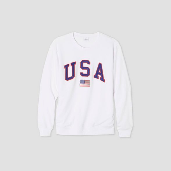 Women's USA Graphic Sweatshirt - (Regular & Plus) White | Target
