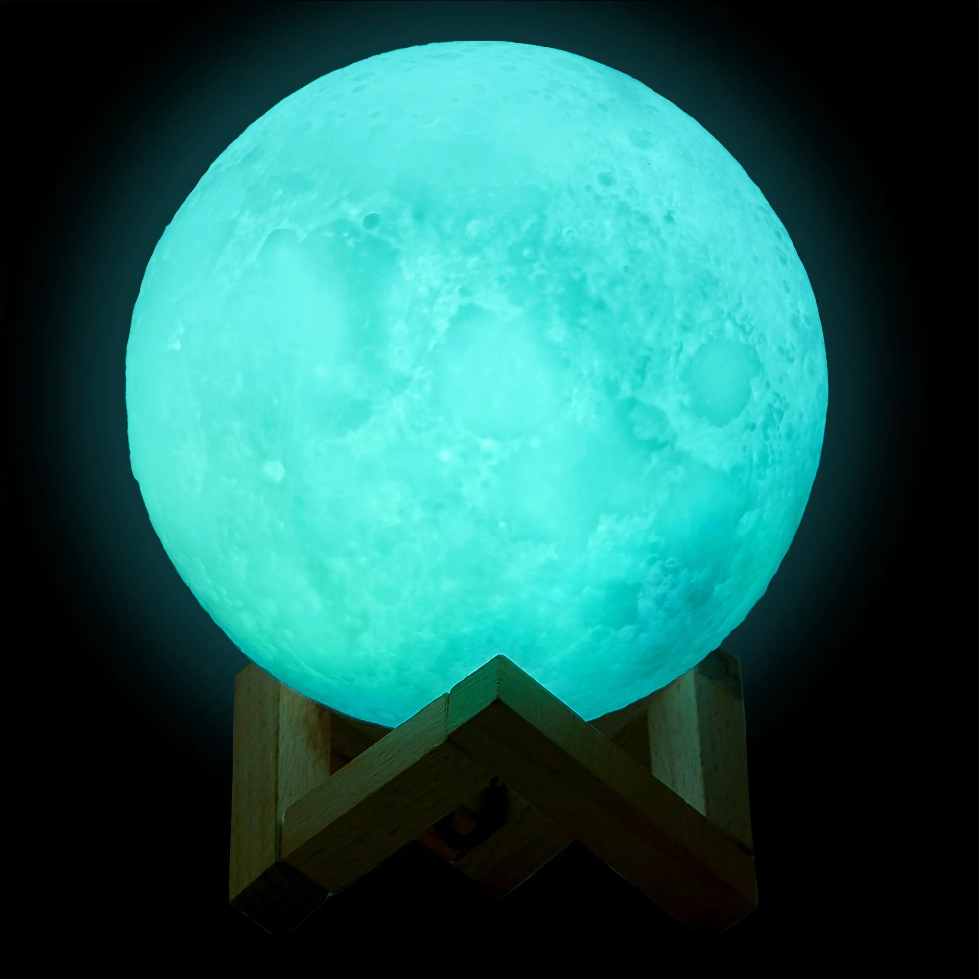 Urban Shop 3D Print Color Changing Moon Lamp with Wood Stand, remote control and USB Adaptor, 7.5... | Walmart (US)