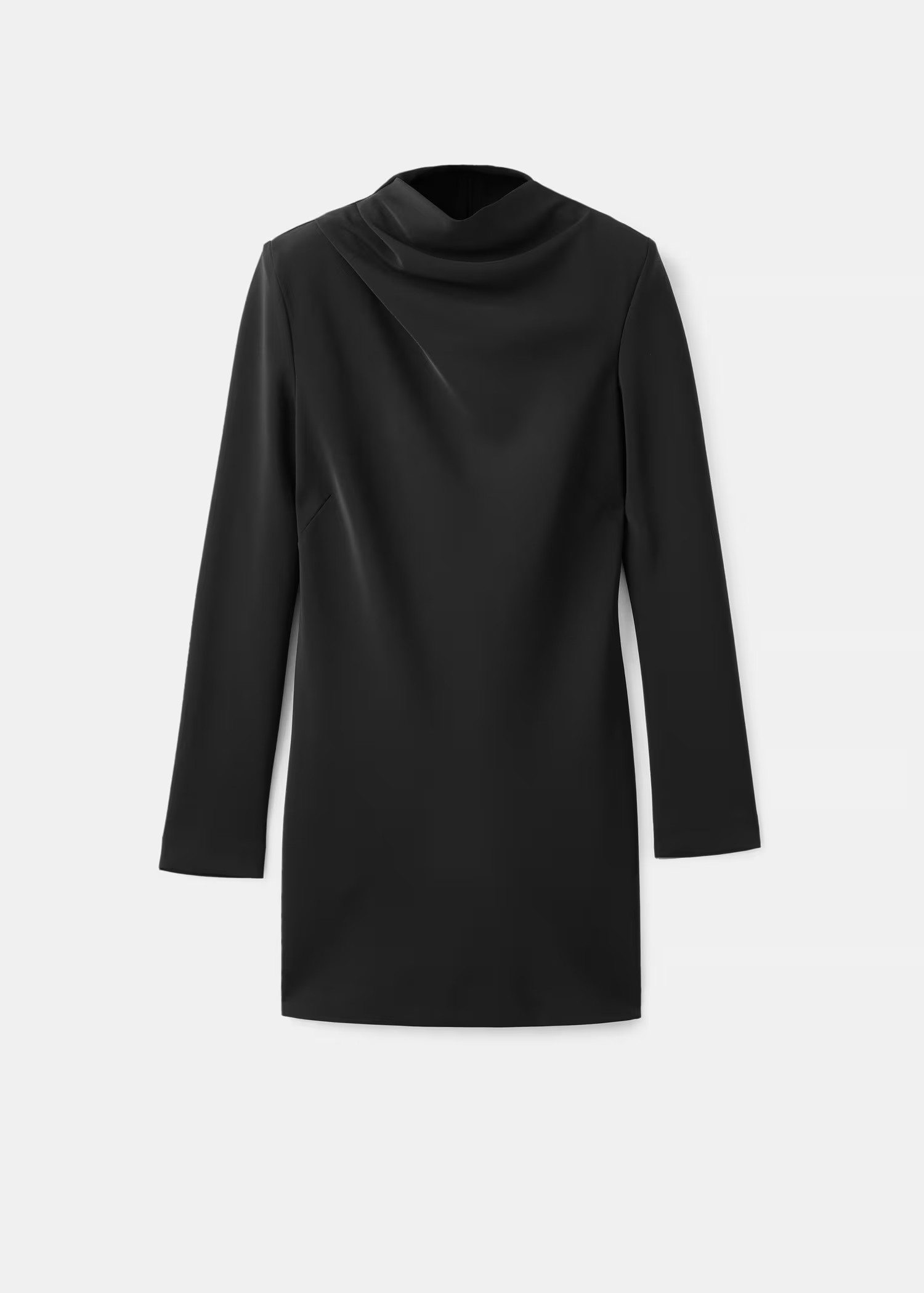Long-sleeved dress with draped neck - Women | MANGO USA | Mango (US/MX/AU)