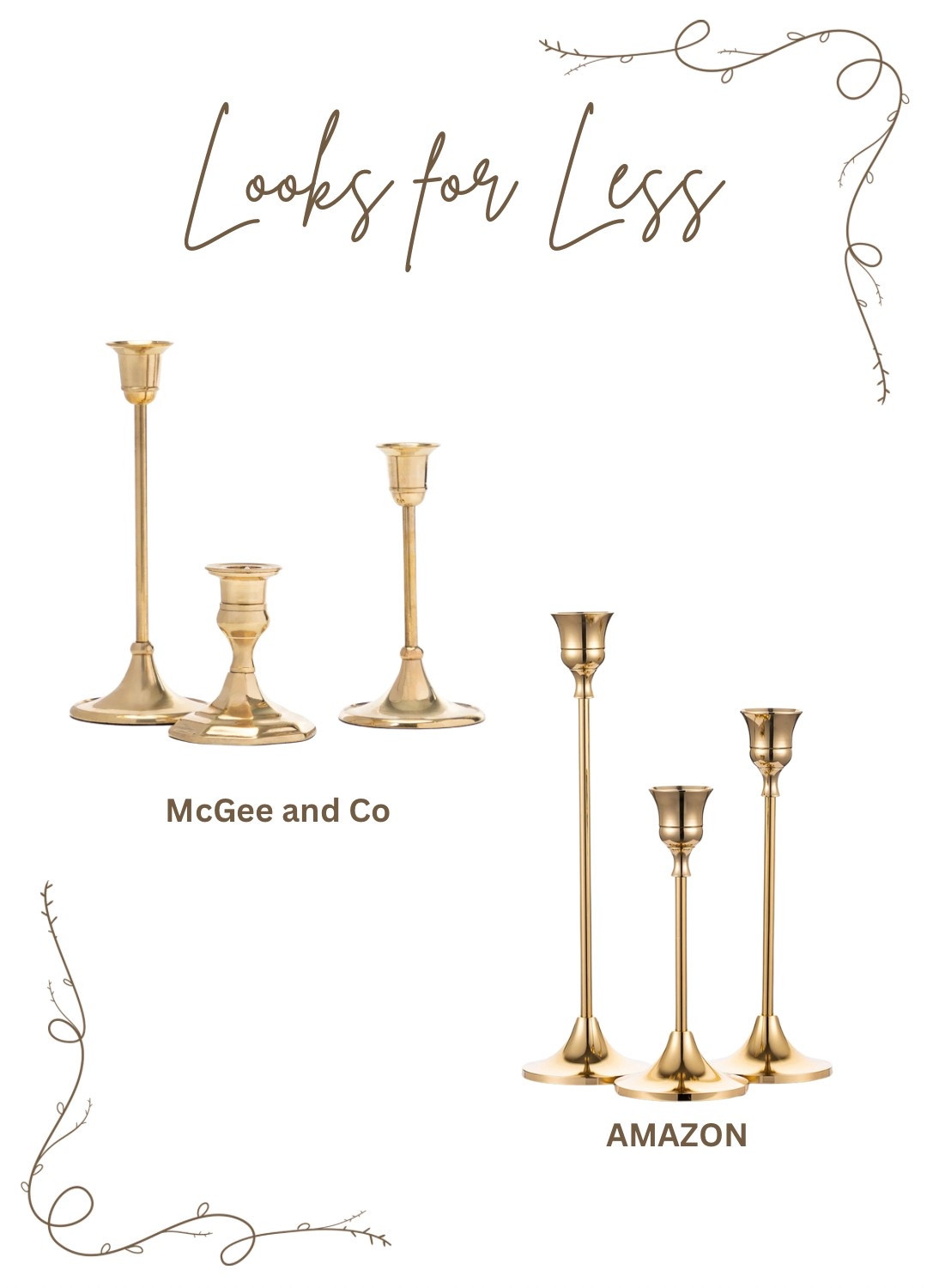 Have and love! Looks for Less 
Candlestick holders for taper candles 
McGee and Co inspired from Amazon. 

Home Decor 
Coastal Decor 
Farmhouse Decor
Cottage Decor 

#LTKHome #LTKWatchNow