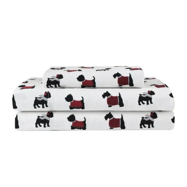 Winter Nights Cotton Flannel Sheet Set, Twin, Warm Doggies - Walmart.com | Walmart (US)