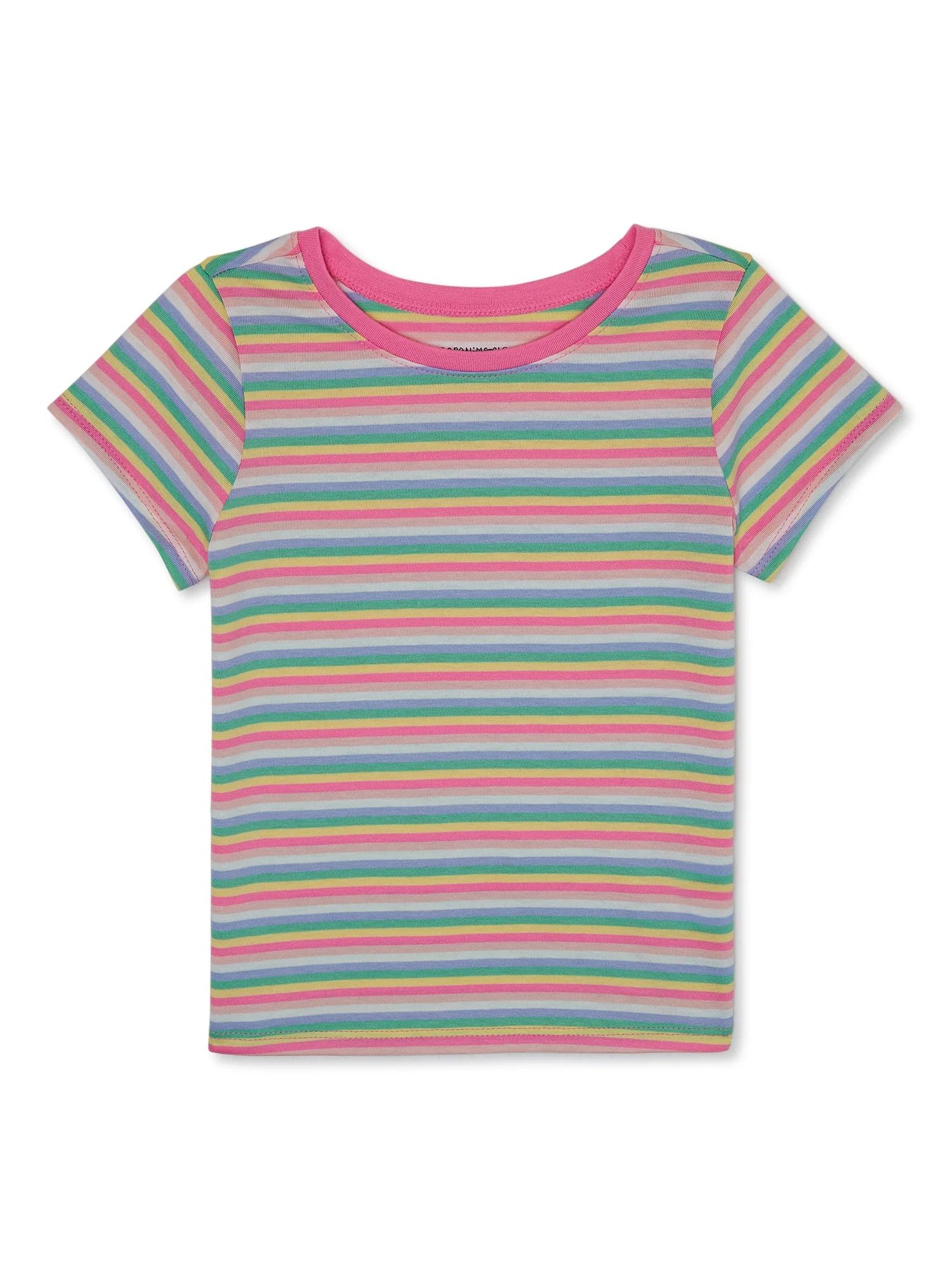 Garanimals Toddler Girl Short Sleeve Stripe T-Shirt, Sizes 18M-5T - Walmart.com | Walmart (US)