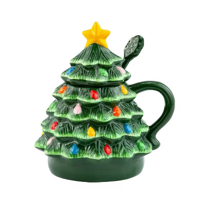 Mr. Christmas 16oz Lidded Nostalgic Christmas Tree Mug with Spoon | Target