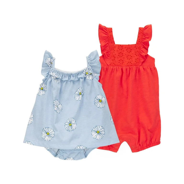Carter's Child of Mine Baby Girl Dress and Romper, 2-Piece, Sizes 0/3-24 Months | Walmart (US)
