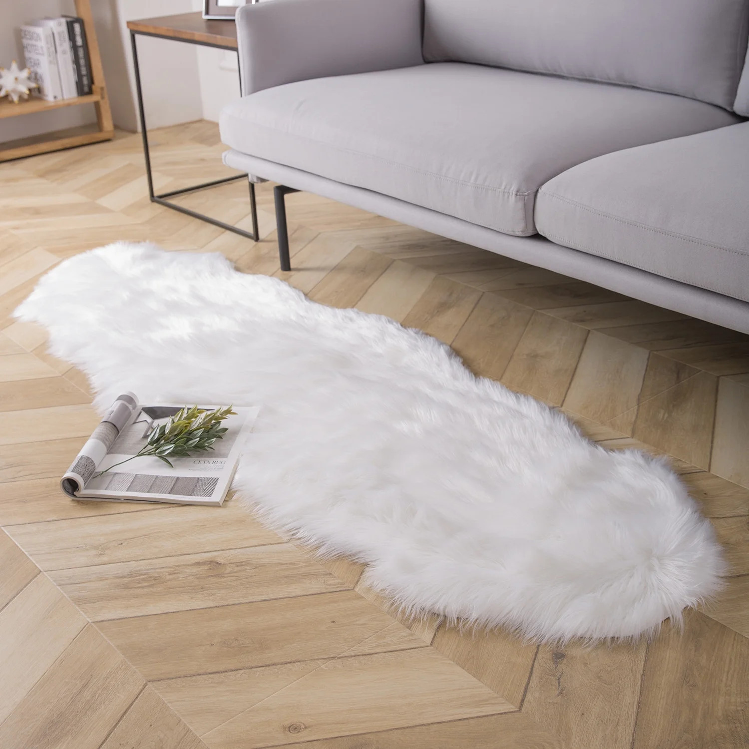 Deluxe Ultra Soft Faux Sheepskin Fur Series Fluffy Decorative Indoor Shag Area Rug, 2 x 6 Feet, w... | Walmart (US)