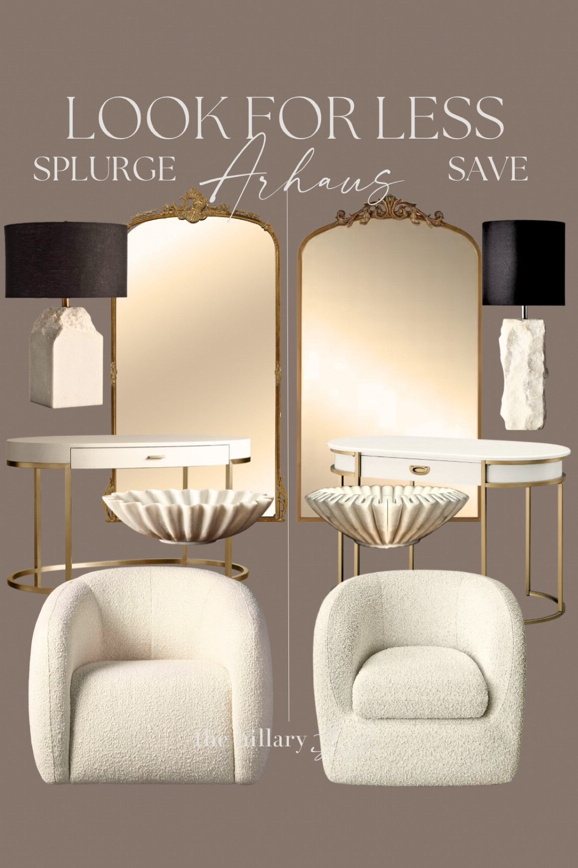 Designer Inspired: 

Designer Made with these beautiful Arhaus pieces? Or these incredible Arhaus Inspired Looks for Less? 

Arhaus, Designer Inspired, Home Decor, Organic Modern, Look for Less, Luxe for Less, Home Finds, Arched Decor, Arched Cabinet, Accent Chair, Bouclé Chair, Accent Chair, Dining Chair, Chandelier, Amazon, Amazon Home, Amazon Find, Found It On Amazon, Amazon Home Decor, Marble Decor, Table Lamp, Scalloped Bowl

#LTKhome #LTKFind #LTKstyletip