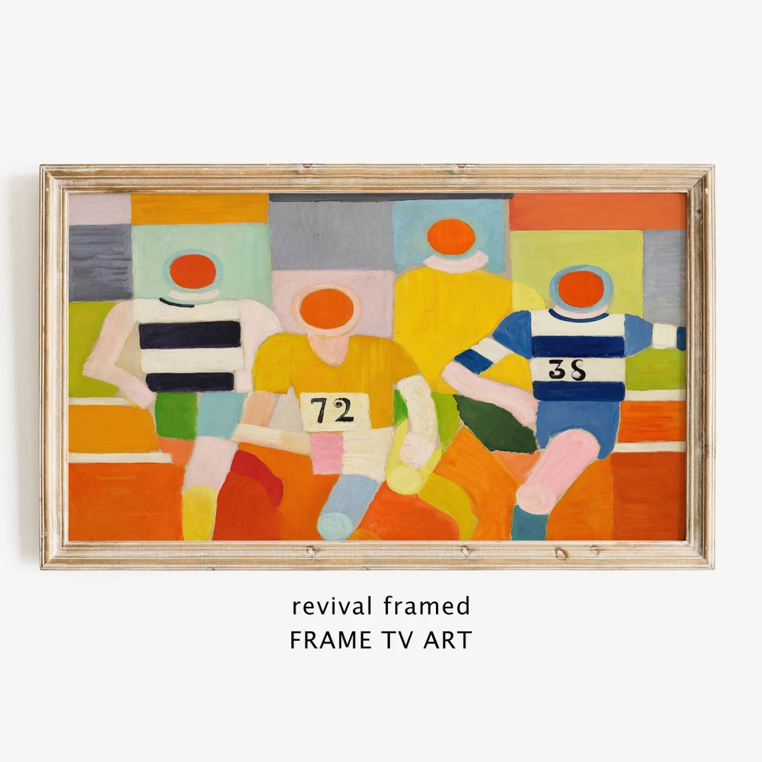 Frame TV Art Abstract, Samsung LG TV Art, Vintage Oil Painting, Soccer Sports Home Decor Download... | Etsy (US)