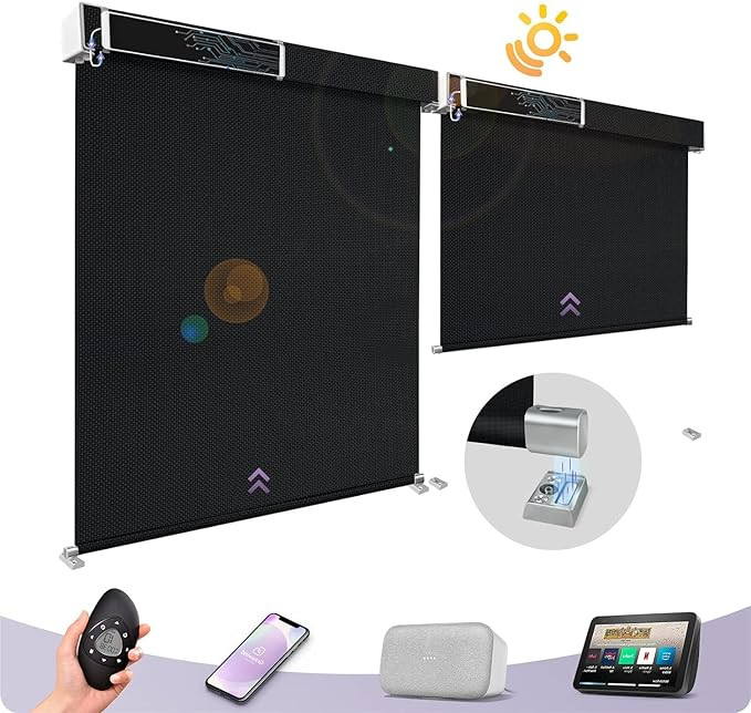 Graywind Motorized Exterior Smart Shades - Alexa and Google Compatible, Solar Powered Electric Ro... | Amazon (US)