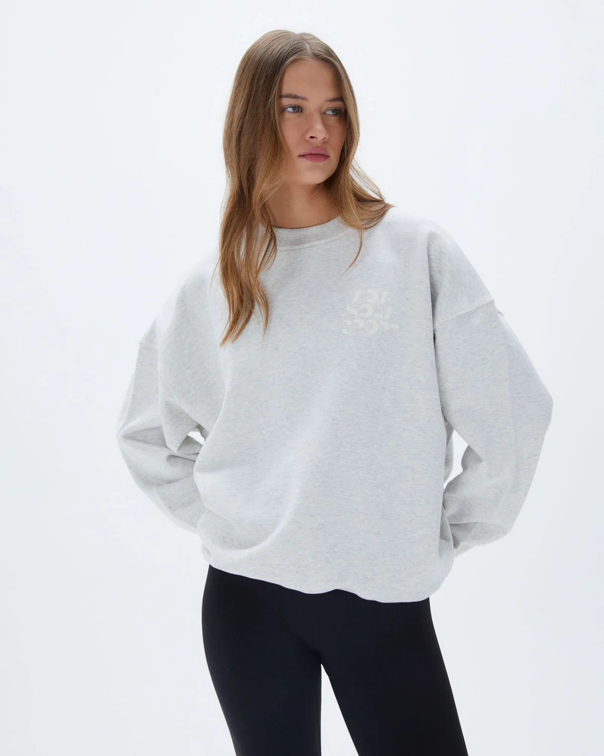 Vacation Oversized Sweatshirt -  Light Grey Melange | Adanola UK