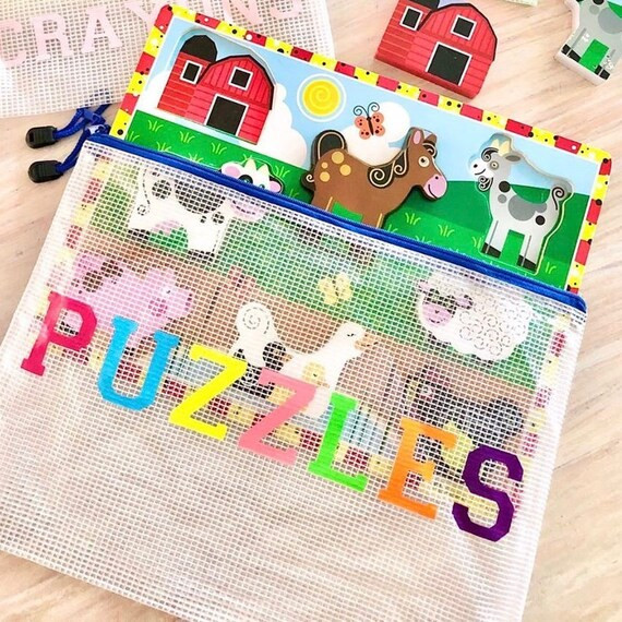 LARGE Personalized Pouch- PVC Pouch with Zipper | Etsy (US)