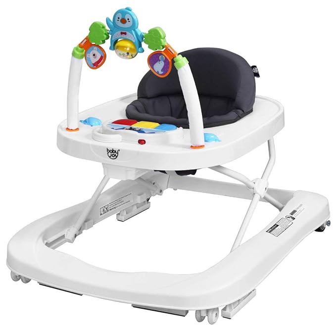 BABY JOY Baby Walker, 2 in 1 Foldable Activity Behind Walker with Adjustable Height & Speed, Fric... | Amazon (US)