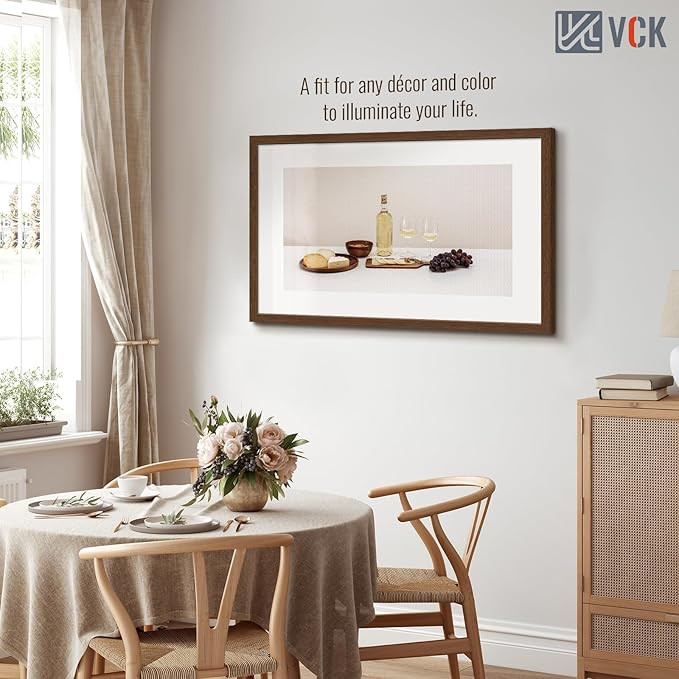 VCK 24x36 Poster Frame 5 Pack - Brown Walnut, Natural Textured Solid Wood Picture Frame, Wall Mou... | Amazon (US)