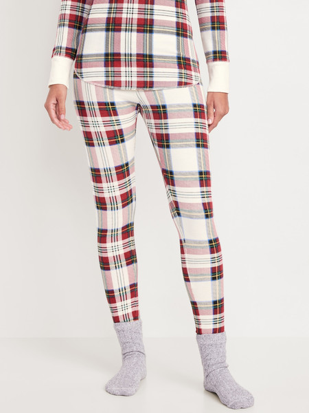 High-Waisted Printed Waffle Pajama Leggings | Old Navy (US)