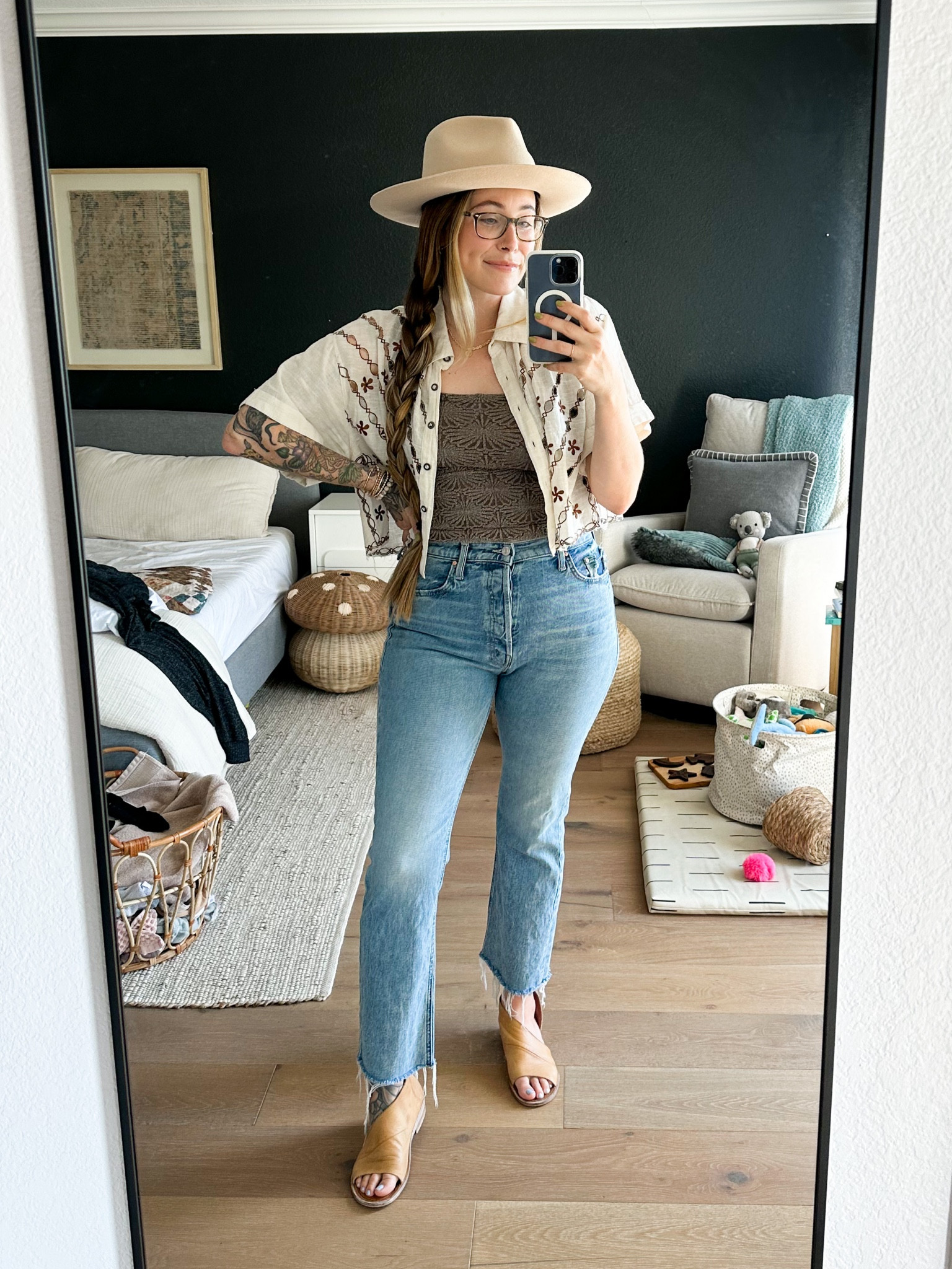 Sunday brunch vibes 
Mid size, mama style, gigi pip, wide brim hat, spring style, vacation outfit, date night, summer outfit, mother denim, free people, brunch outfit, Nashville outfit, country concert

#LTKFestival #LTKcurves #LTKstyletip