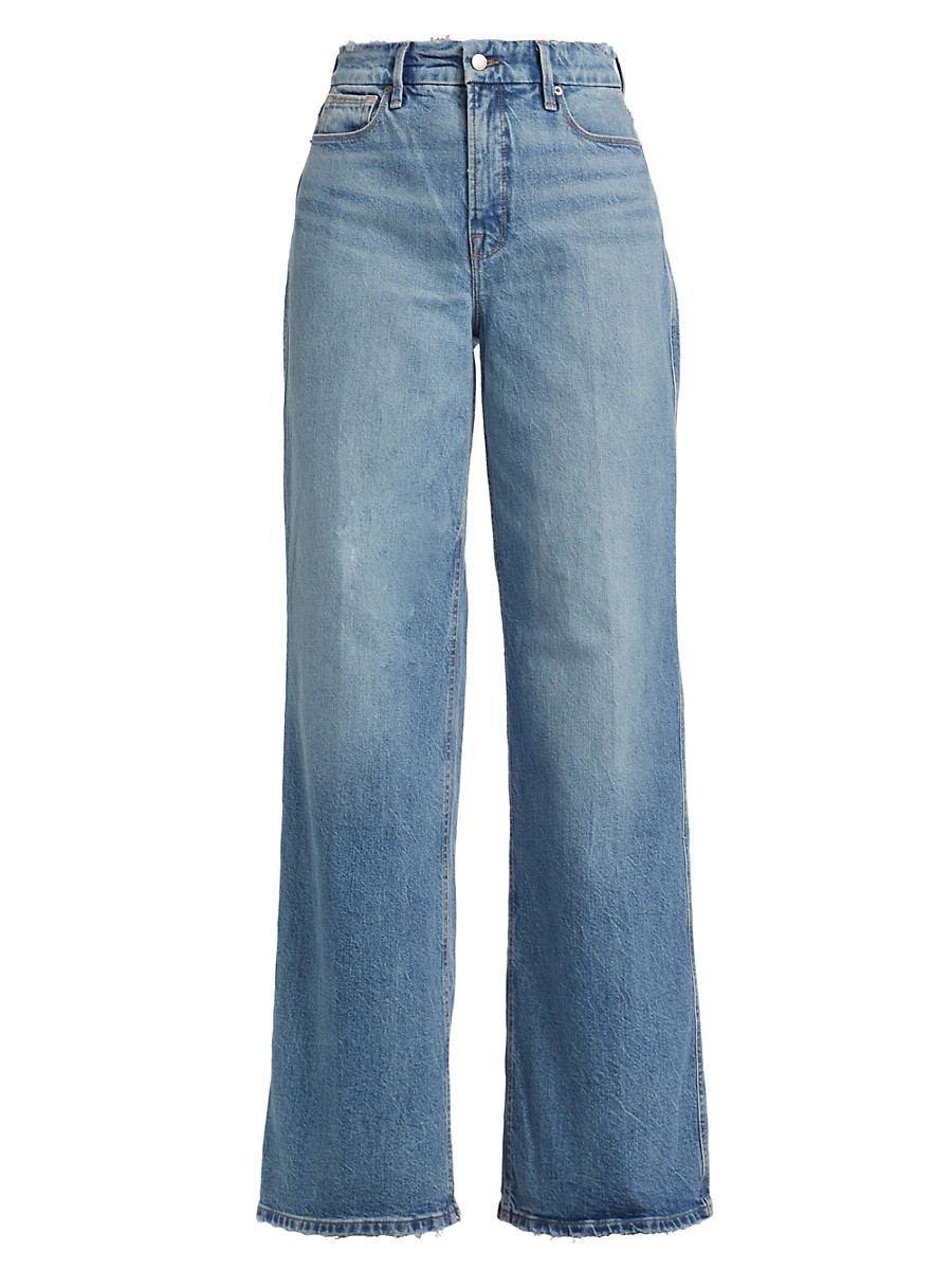 Women's Good Skate High-Rise Wide-Leg Jeans - Indigo - Size 0 | Saks Fifth Avenue