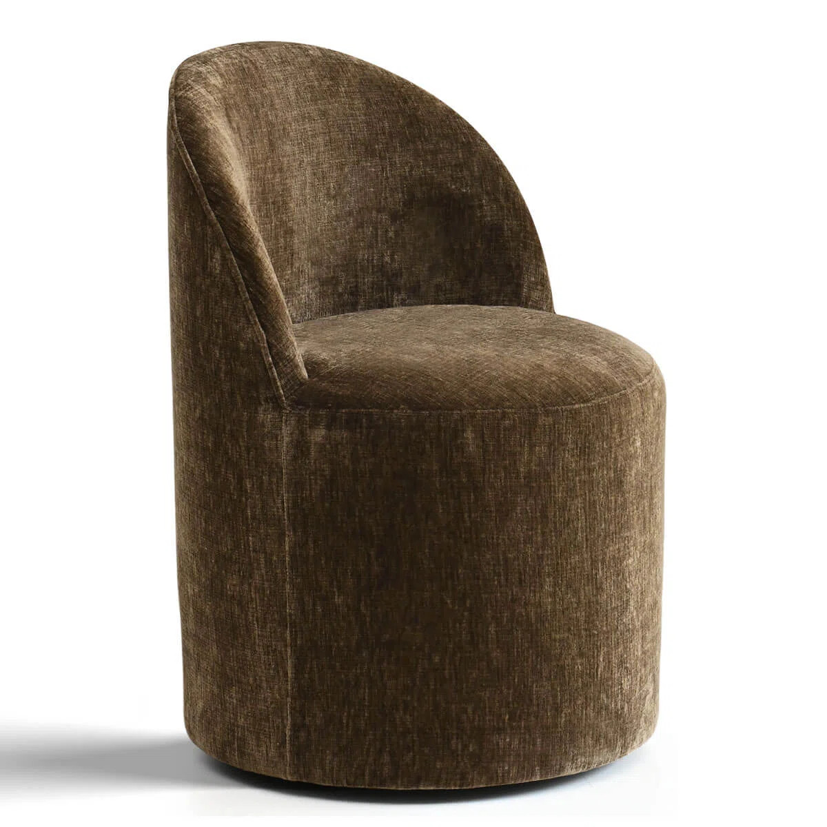 Rolling Chenille Upholstered Dining Chair With Hidden Casters | Wayfair North America