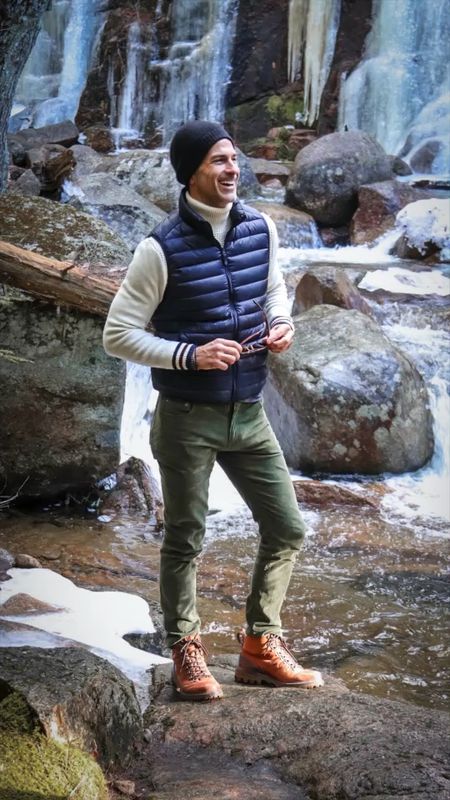 Colder weather means just a couple more layers on our outdoor adventures! What a beautiful time of year to explore nature while wearing a warm and comfortable sweater, some relaxed fit corduroy pants, maybe a puffer style vest jacket, a cashmere beanie and of course boots made for the journey ❄️ Men’s Winter style has never looked so good… and has never been so useful. Great style gift ideas for the holidays for him start here ↣ 

#LTKGiftGuide #LTKmens #LTKVideo
