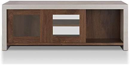 Furniture of America Tillion Wood Coffee Table in Vintage Walnut and Cement | Amazon (US)