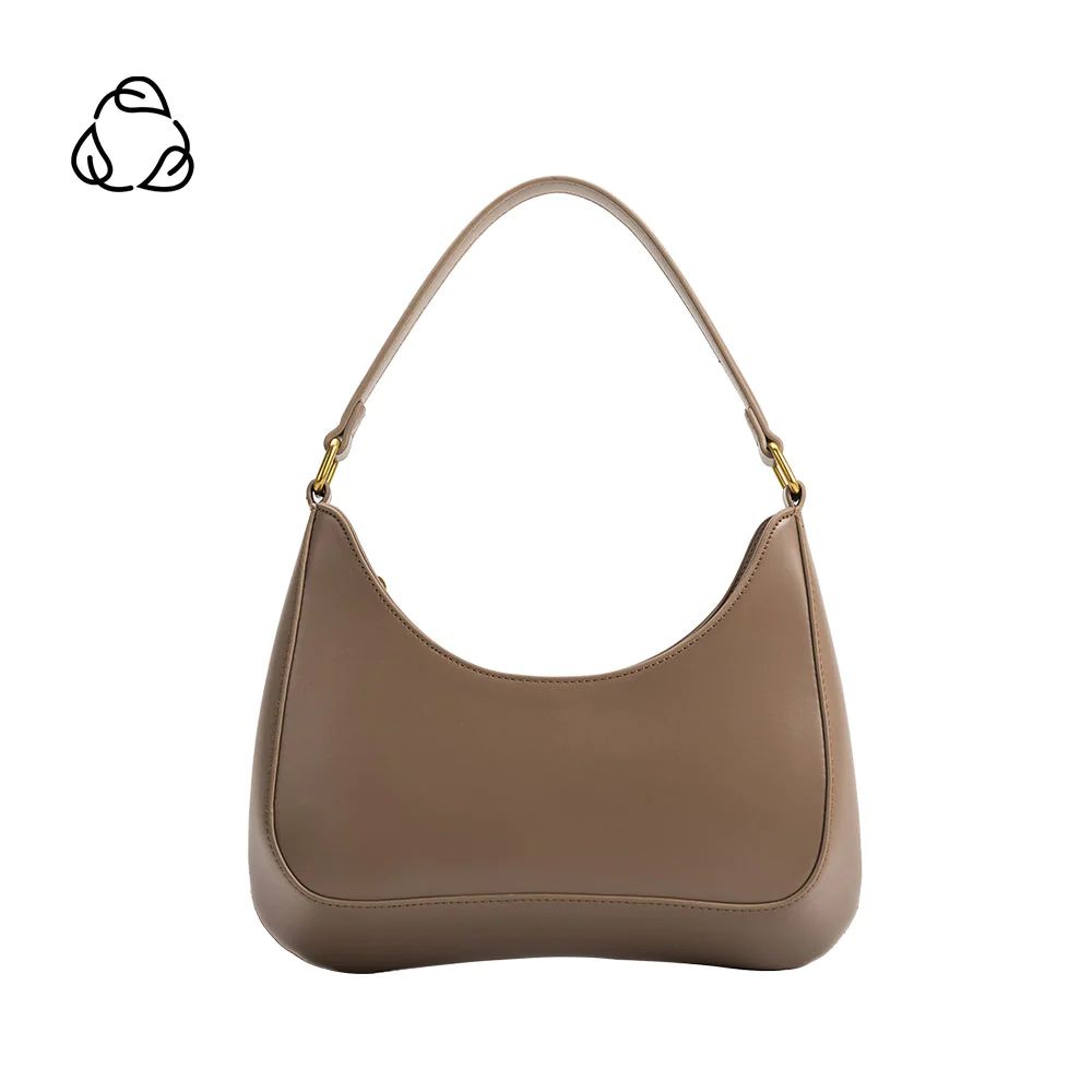 Yvonne Taupe Small Recycled Vegan Shoulder Bag | Melie Bianco