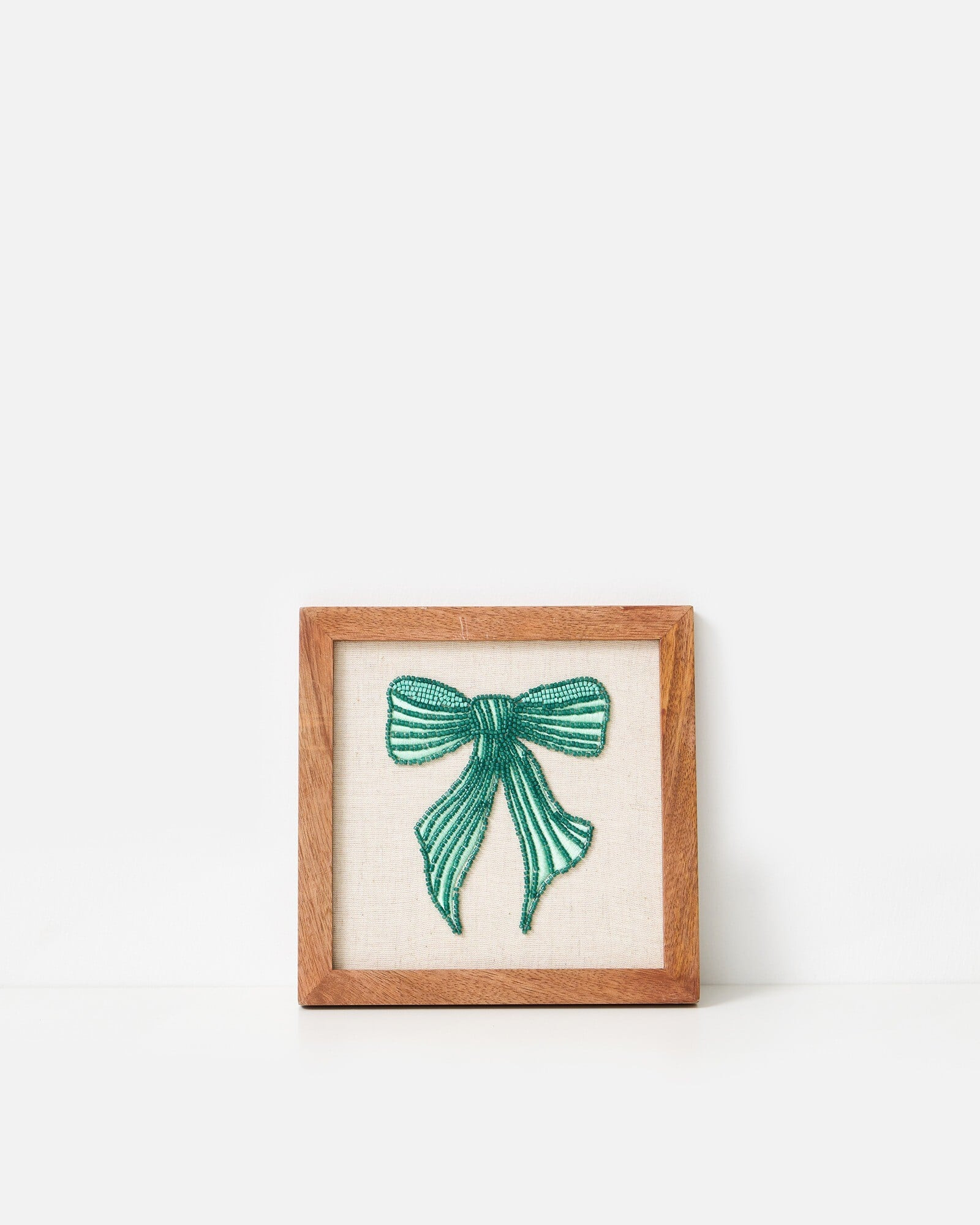 Embroidered Green Bow Wall Art | Oliver Bonas | Oliver Bonas (Global)
