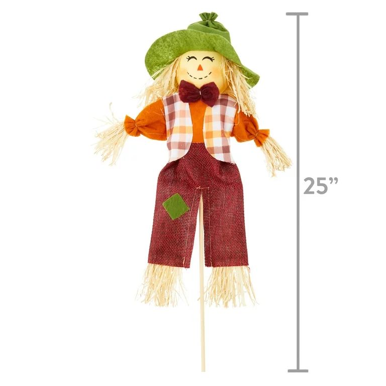 Fall Harvest Scarecrow Pick Decoration, Red and Orange, 14 in, by Way To Celebrate | Walmart (US)