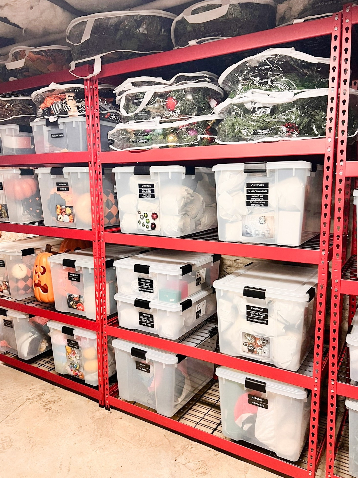 Wreaths lose their shape when they’re stuffed, stacked, or bent. The solution? Store wreaths flat in a dedicated wreath container or hang them on sturdy hooks in a closet or garage to keep them looking full and fresh year after year.

🎁 Still need a last-minute Christmas gift? One of our giftcards help create stress-free systems that last long after the holidays are over. Comment GIFTCARD for the link.

#LTKHoliday #LTKHome #LTKSeasonal