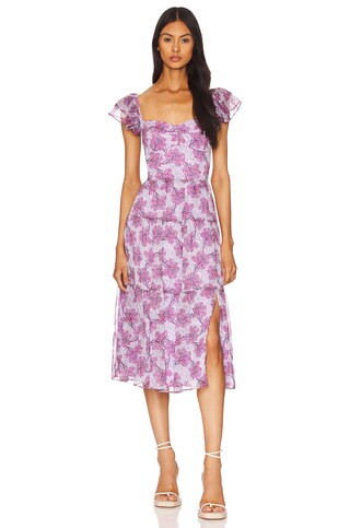 Amanda Uprichard Francia Midi Dress in Porsena from Revolve.com | Revolve Clothing (Global)