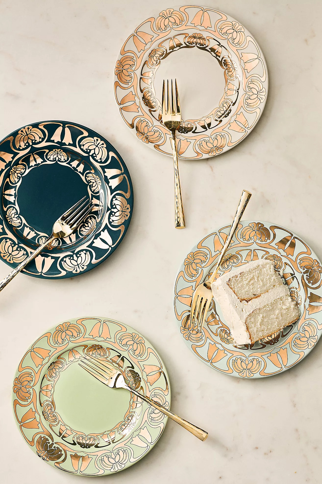 The Met x Anthropologie Assorted Stoneware Dessert Plates, Set of 4 | Anthropologie (US)
