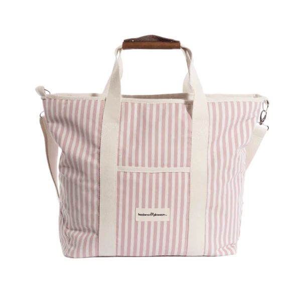 the cooler tote bag, pink stripe | minnow