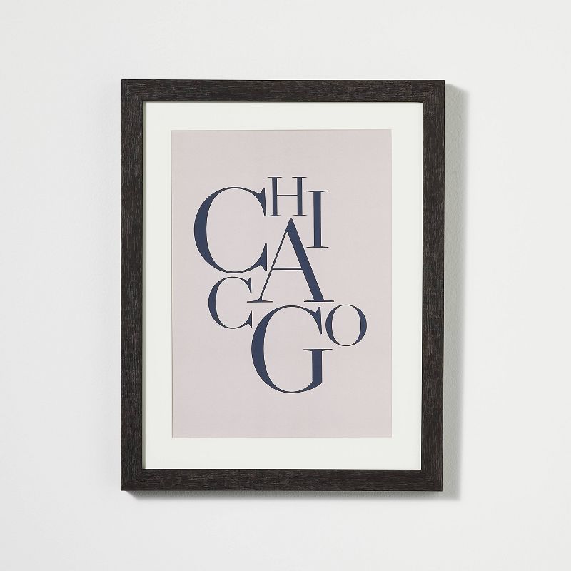 11" x 14" Chicago Framed Under Glass with Mat Dark Wood - Threshold™ designed with Studio McGee | Target