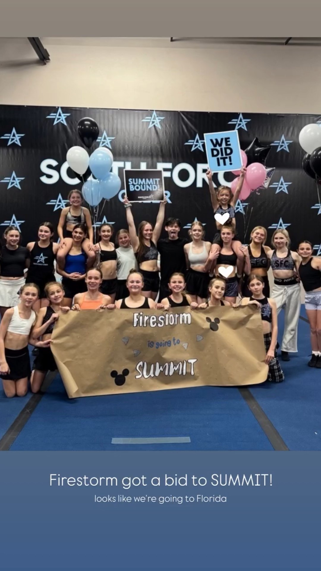 looks like we’re going to Florida @southforcecheer  Firestorm got a bid to SUMMIT!