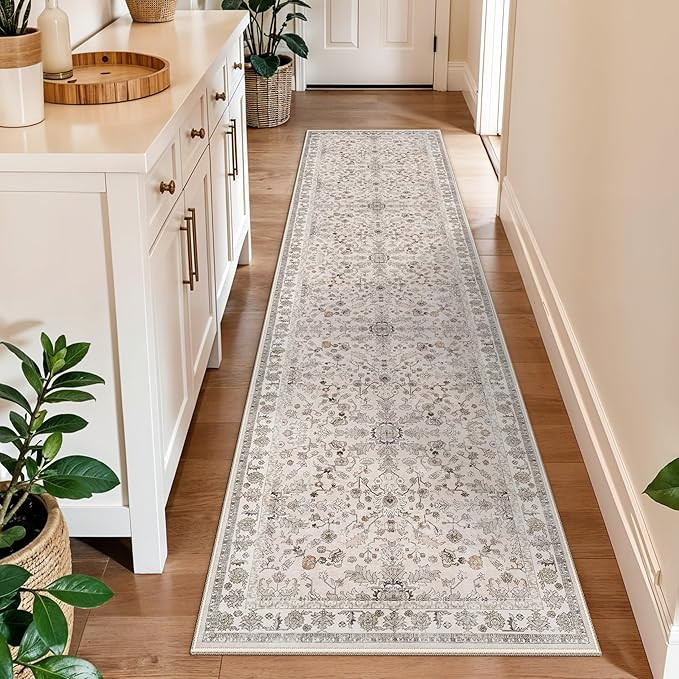 2x10 ft Hallway Runner Rug Washable – Boho Floral Non Slip Long Carpet Runner for Kitchen Entry... | Amazon (US)