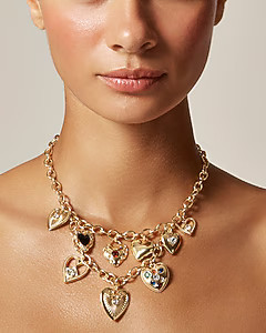 Layered heart charm necklace | J. Crew US