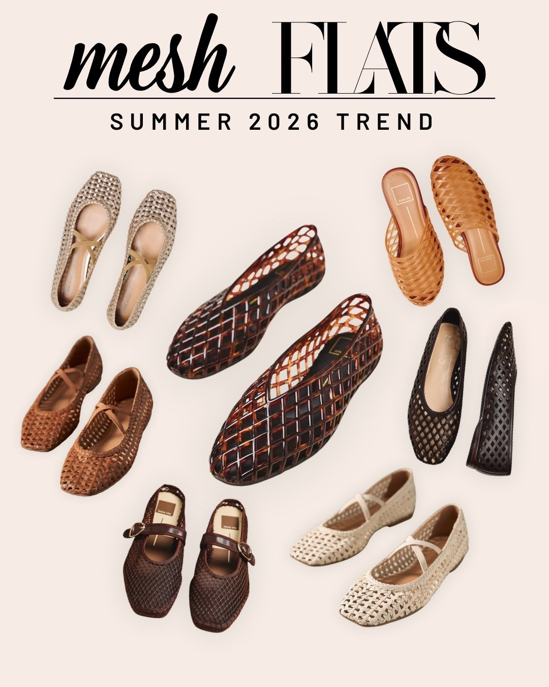 Mesh flats are officially the shoe trend of Summer 2026. From woven ballet flats to designer-inspired mesh shoes, these chic neutral styles are replacing sandals everywhere this season. Fashion girl shoes without the foot pain? We love to see it.

#LTKSeasonal #LTKOver40 #LTKootd