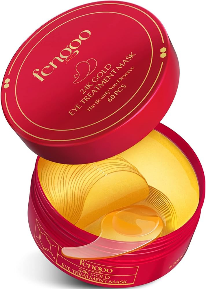 FENGOO Under Eye Patches - 24K Gold Eye Masks for Dark Circles and Puffy Eyes, Anti-Aging Hyaluro... | Amazon (US)