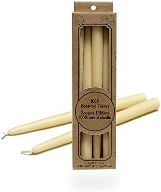 100 Percent Pure Beeswax Taper Candles. Box of 4 / 9.5 Inch. | Amazon (US)