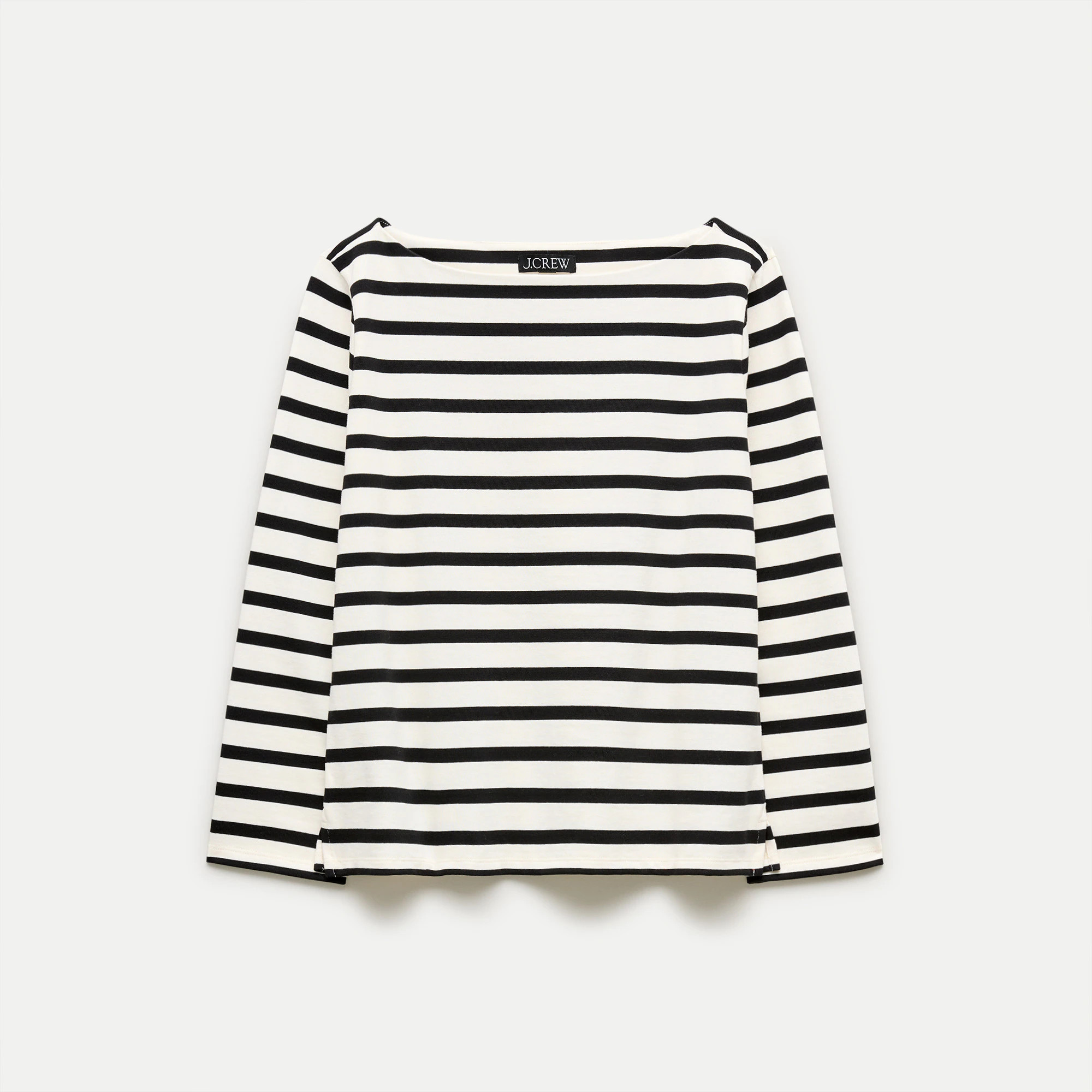 Boatneck T-shirt in striped heavyweight cotton | J. Crew US