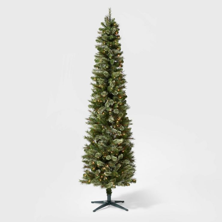 7.5&#39; Pre-Lit Pencil Virginia Pine Artificial Christmas Tree Clear Lights - Wondershop&#8482; | Target