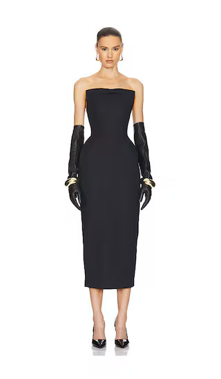 The S Curve Dress With Bow in Black | Revolve Clothing (Global)