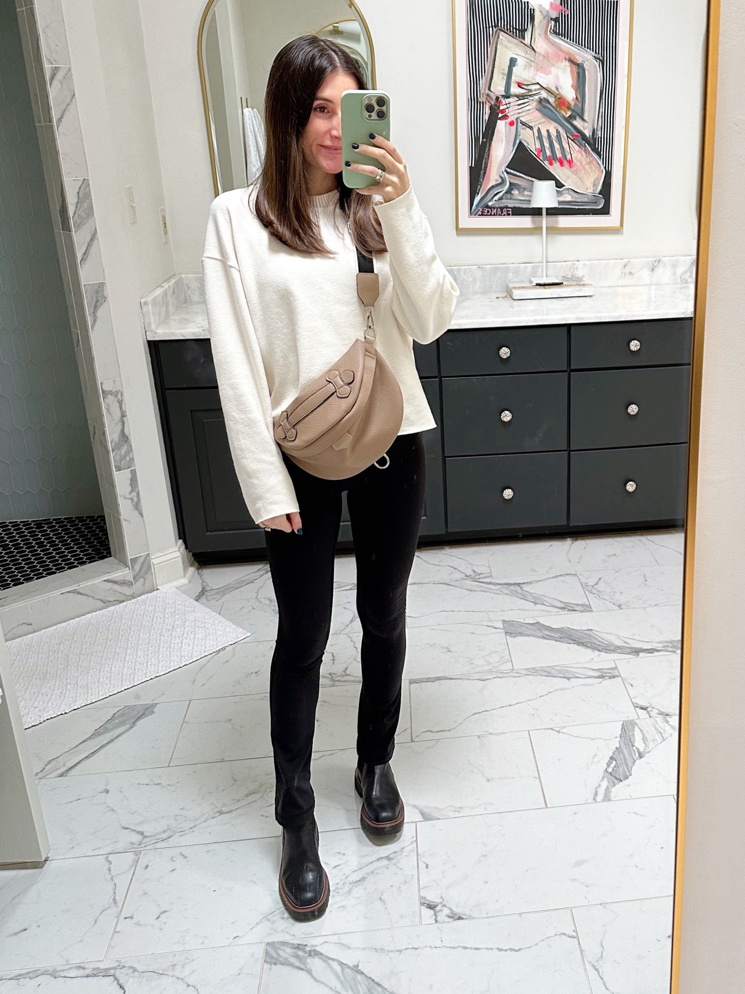 Casual rainy day outfit! Love these boots for cold & rainy weather. They fit TTS  

#LTKSeasonal #LTKsalealert #LTKshoecrush