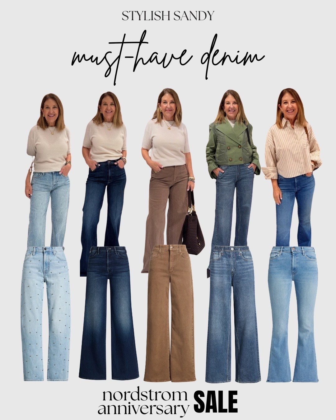 Great denim is the foundation of so many outfits, and the Nordstrom Anniversary Sale is one of my favorite times to invest in a pair to wear on repeat.

Whether you’re looking for a flattering straight-leg, a classic bootcut, or a wide-leg style that works with everything, I've rounded up the pairs I think are truly worth adding to your wardrobe.

Mother lil weekender. 
Plus the regular weekender- fits tts. 
I went up a size in the lil weekender.
Paige Anessa fits tts.
Bookie fits tts.
Pistola fits tts.
Frame runs big size down

#LTKootd #LTKSaleAlert #LTKOver40