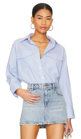 Button Up Shirt in Blue Sky | Revolve Clothing (Global)