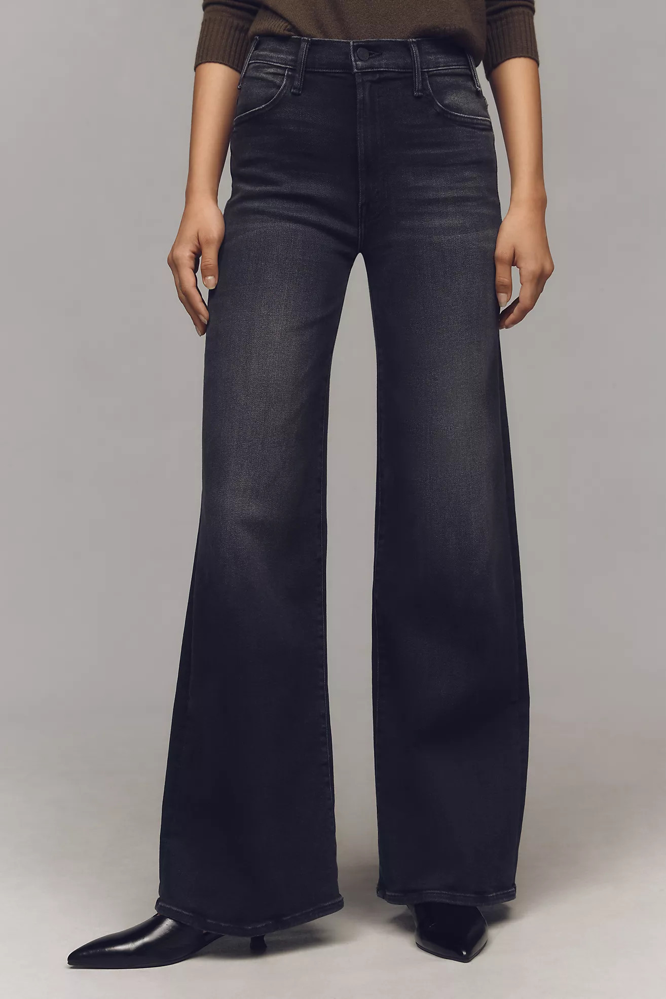 MOTHER The Hustler Roller Sneak High-Rise Wide-Leg Jeans | Anthropologie (US)