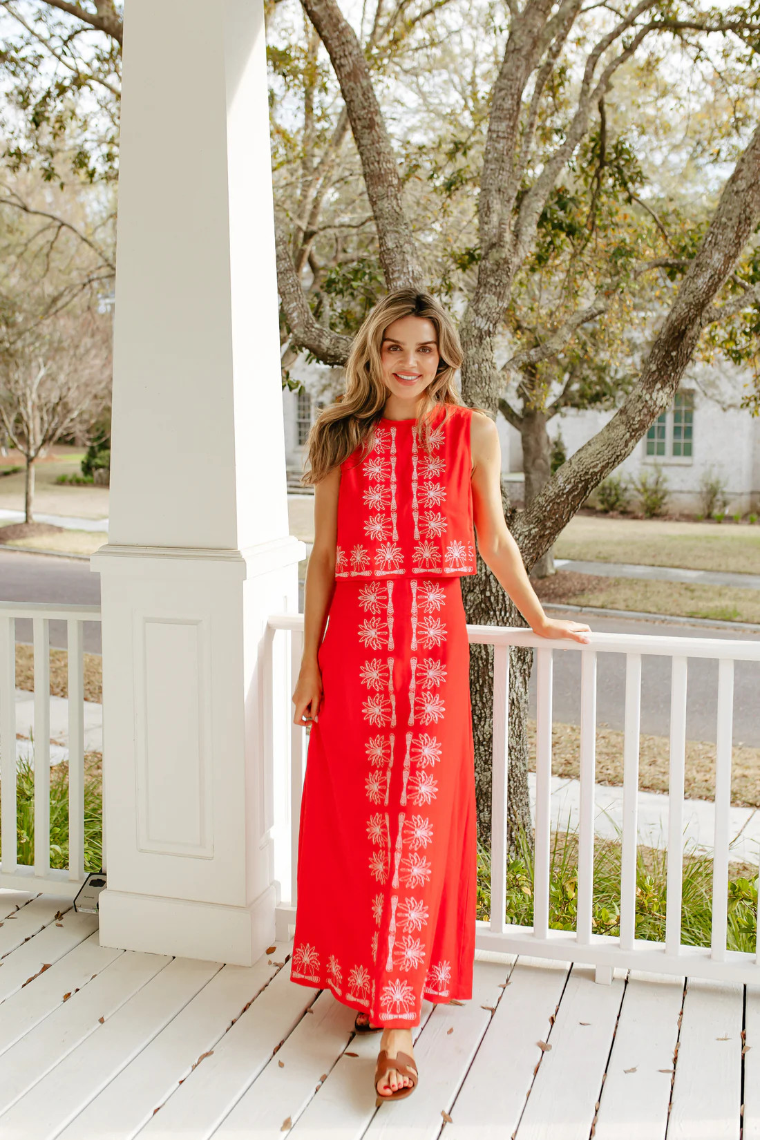 Red Flame Maxi Skirt Set | Sail to Sable