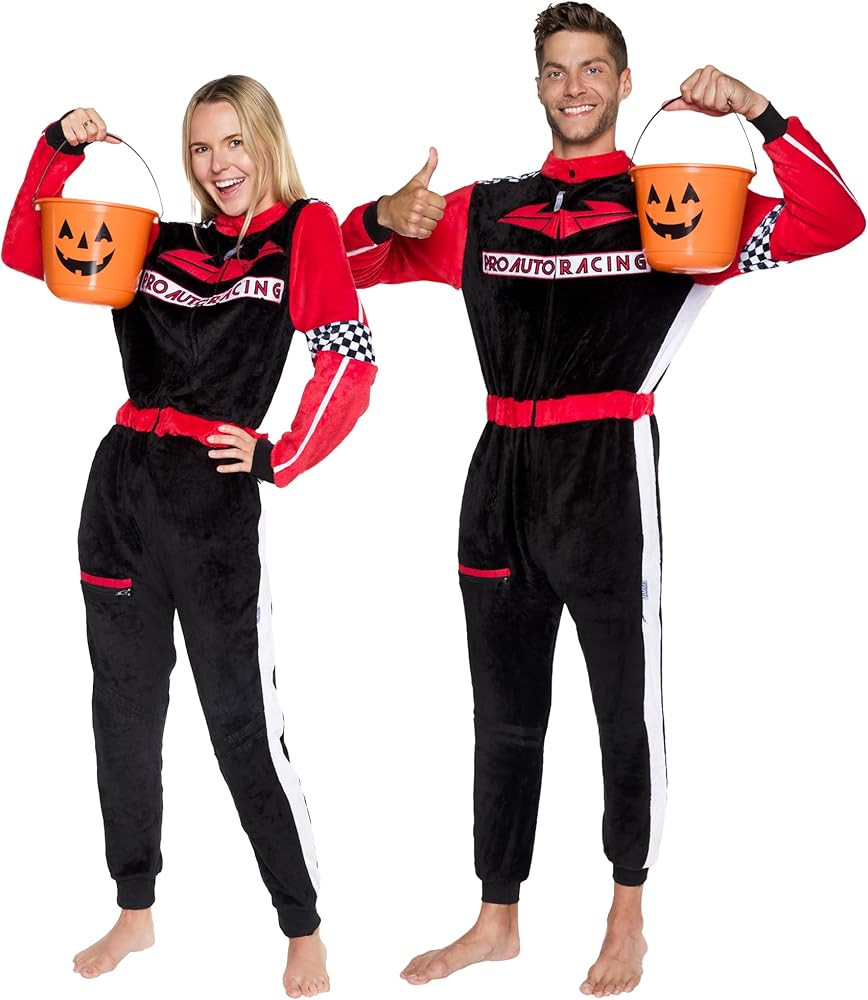 Funziez! Slim Fit Racecar Driver and Fighter Pilot One Piece - Plush Adult Costume Jumpsuit | Amazon (US)